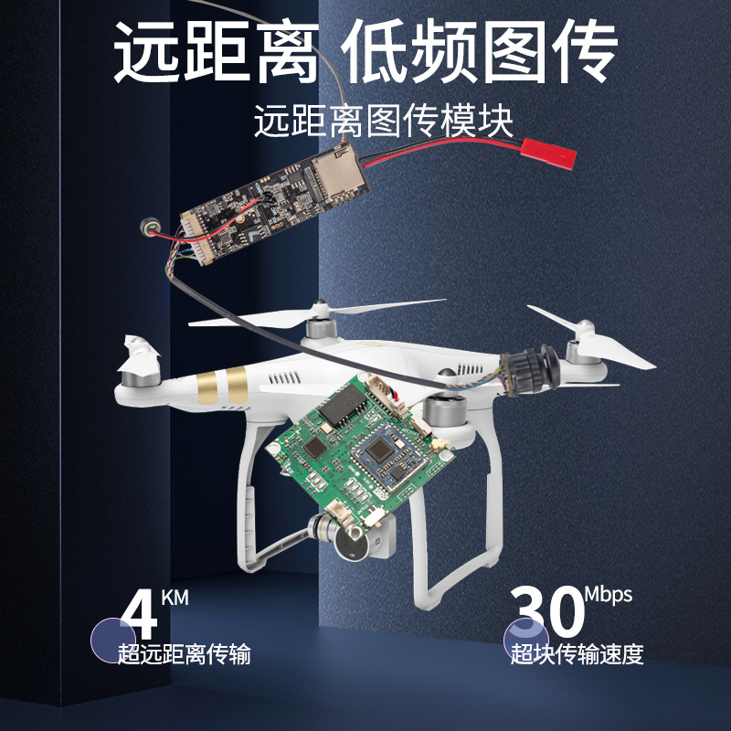 上海无人机图传FPV低频远距离4公里无线模块